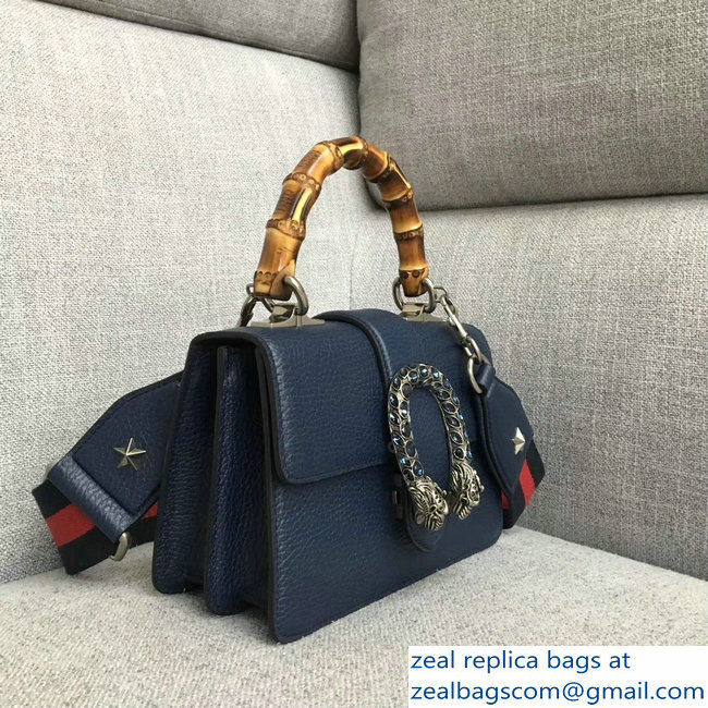 Gucci Web Shoulder Strap Dionysus Mini Top Handle Bag 523367 Blue 2018 - Click Image to Close