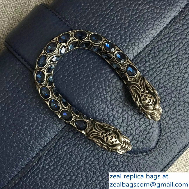Gucci Web Shoulder Strap Dionysus Mini Top Handle Bag 523367 Blue 2018 - Click Image to Close
