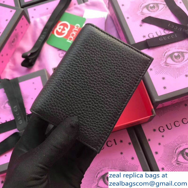 Gucci GG Leather Card Case 456126 Black 2018 - Click Image to Close