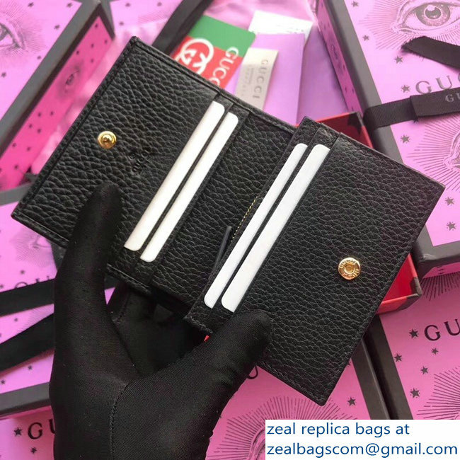 Gucci GG Leather Card Case 456126 Black 2018 - Click Image to Close