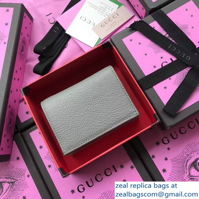 Gucci GG Leather Card Case 456126 Gray 2018 - Click Image to Close