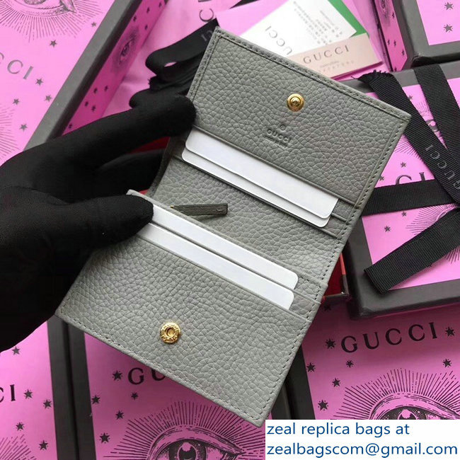 Gucci GG Leather Card Case 456126 Gray 2018 - Click Image to Close