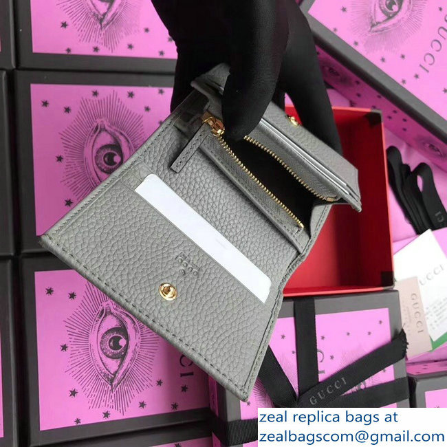 Gucci GG Leather Card Case 456126 Gray 2018 - Click Image to Close