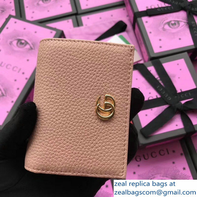 Gucci GG Leather Card Case 456126 Nude Pink 2018