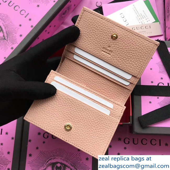 Gucci GG Leather Card Case 456126 Nude Pink 2018