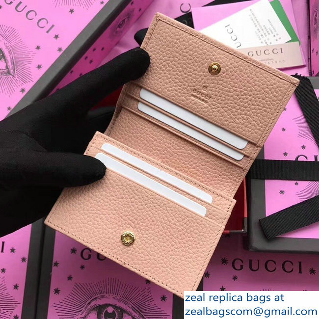 Gucci GG Leather Card Case 456126 Nude Pink 2018 - Click Image to Close