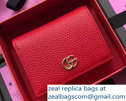 Gucci GG Leather Card Case 456126 Red 2018 - Click Image to Close