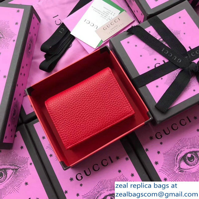 Gucci GG Leather Card Case 456126 Red 2018