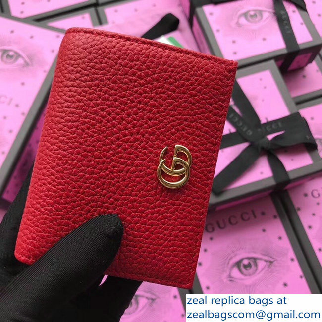 Gucci GG Leather Card Case 456126 Red 2018 - Click Image to Close