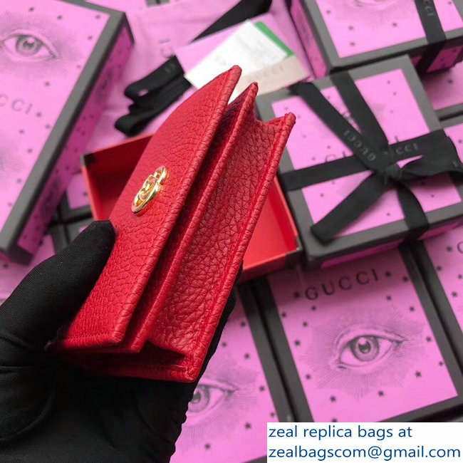Gucci GG Leather Card Case 456126 Red 2018 - Click Image to Close