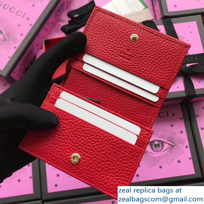 Gucci GG Leather Card Case 456126 Red 2018 - Click Image to Close