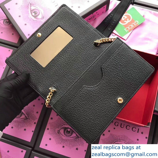 Gucci GG Leather Mini Chain Bag 497985 Black 2018