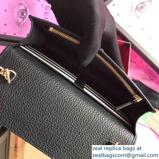 Gucci GG Leather Mini Chain Bag 497985 Black 2018