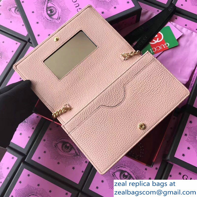 Gucci GG Leather Mini Chain Bag 497985 Nude Pink 2018