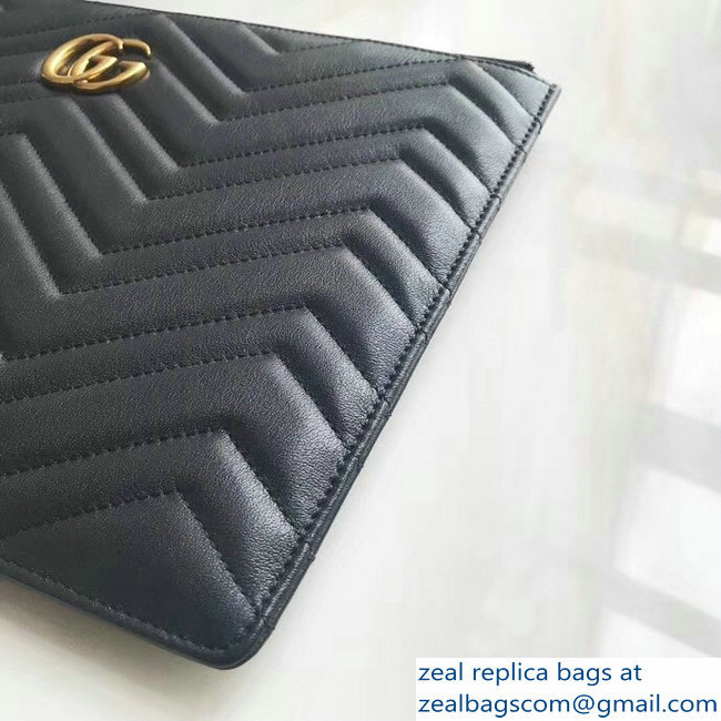 Gucci GG Marmont Leather Pouch Clutch Bag 476440 Black 2018