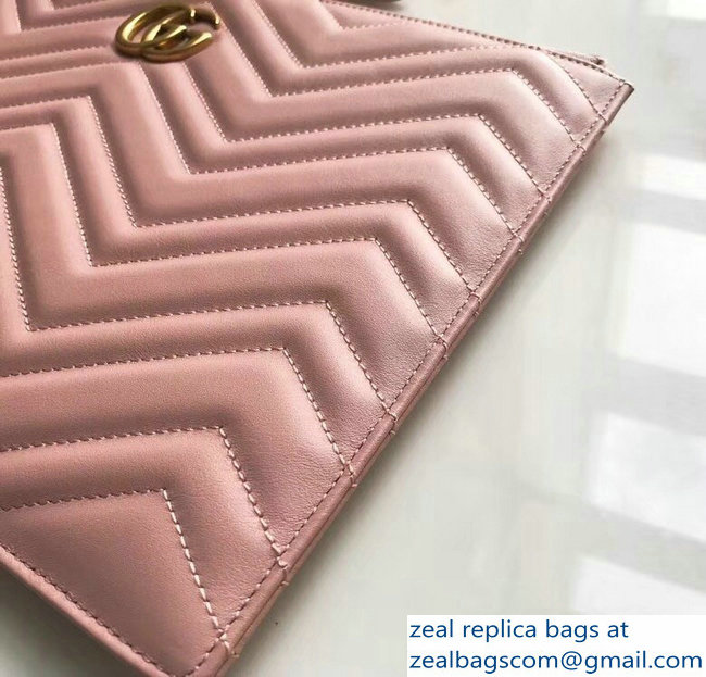 Gucci GG Marmont Leather Pouch Clutch Bag 476440 Nude Pink 2018 - Click Image to Close