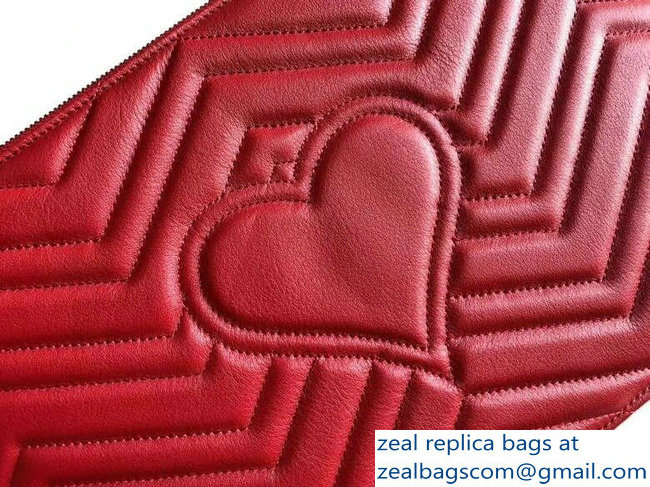 Gucci GG Marmont Leather Pouch Clutch Bag 476440 Red 2018