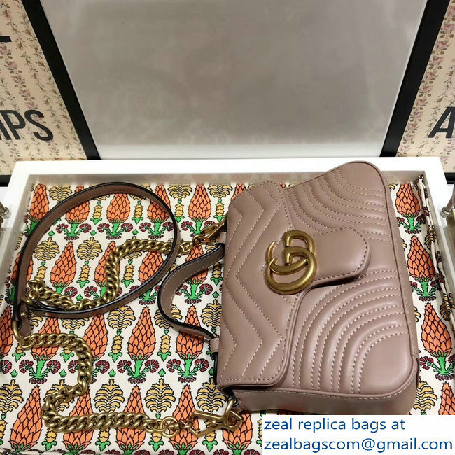 Gucci GG Marmont Matelasse Chevron Mini Top Handle Bag 547260 Nude 2018