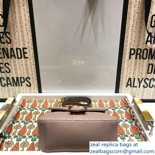Gucci GG Marmont Matelasse Chevron Mini Top Handle Bag 547260 Nude 2018 - Click Image to Close