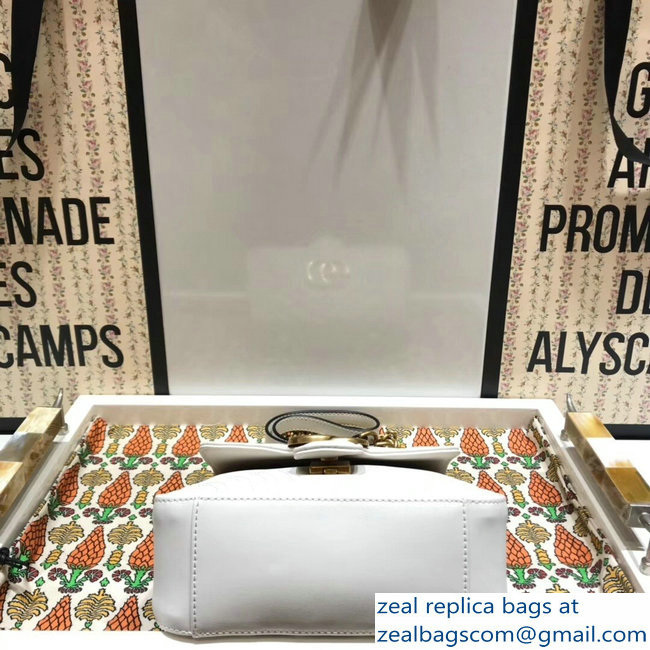 Gucci GG Marmont Matelasse Chevron Mini Top Handle Bag 547260 White 2018 - Click Image to Close