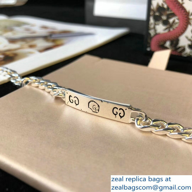 Gucci GucciGhost Chain Bracelet In Silver 455321 2018