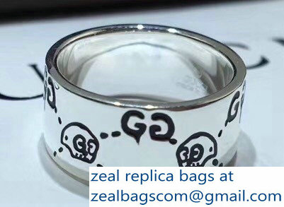 Gucci GucciGhost Ring In Silver 455319 2018 - Click Image to Close