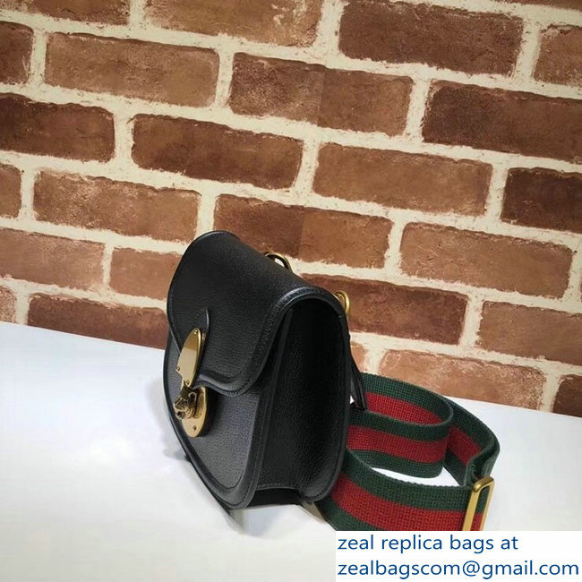 Gucci Leather Small Shoulder Saddle Bag 495663 Black 2018