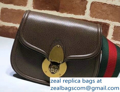 Gucci Leather Small Shoulder Saddle Bag 495663 Coffee 2018