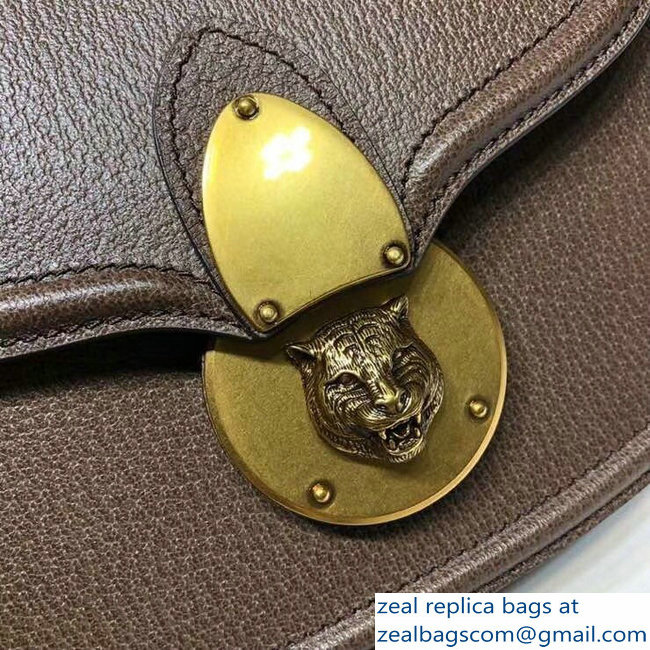 Gucci Leather Small Shoulder Saddle Bag 495663 Coffee 2018