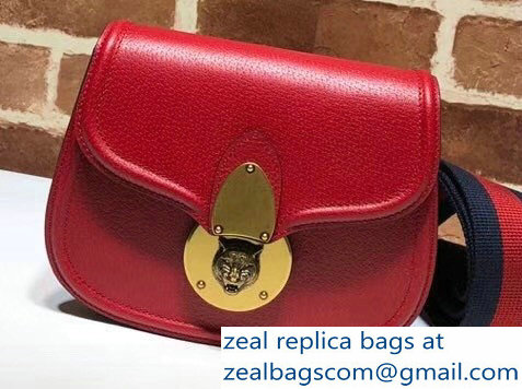 Gucci Leather Small Shoulder Saddle Bag 495663 Red 2018 - Click Image to Close