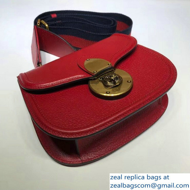 Gucci Leather Small Shoulder Saddle Bag 495663 Red 2018