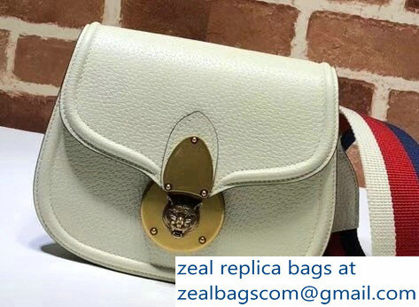 Gucci Leather Small Shoulder Saddle Bag 495663 White 2018 - Click Image to Close