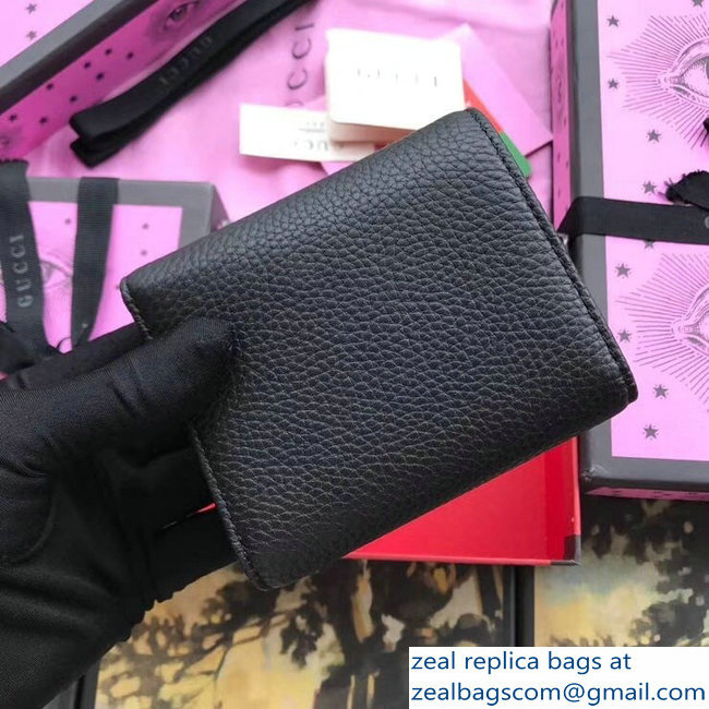 Gucci Leather Wallet Bow Stud with Crystals 524294 Black 2018 - Click Image to Close