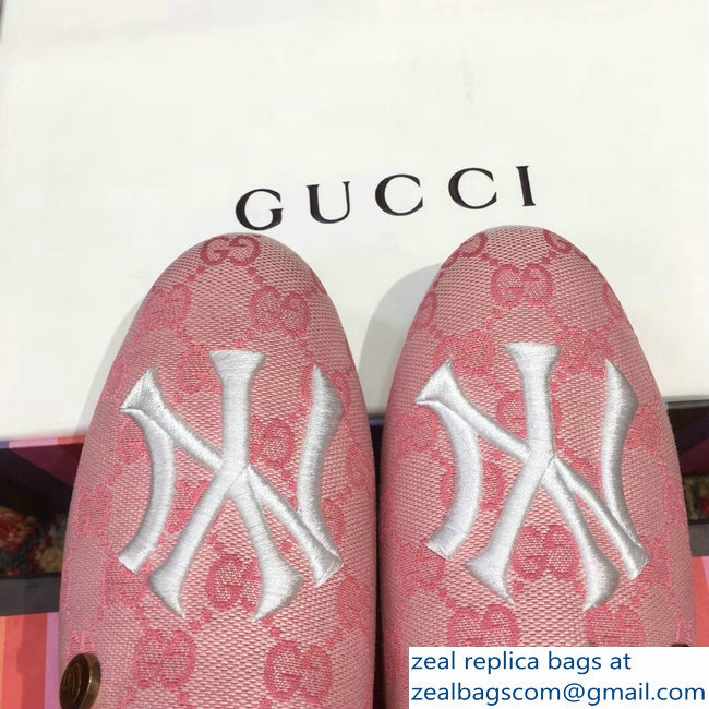 Gucci Original GG Slipper with NY Yankees 537089 Pink 2018