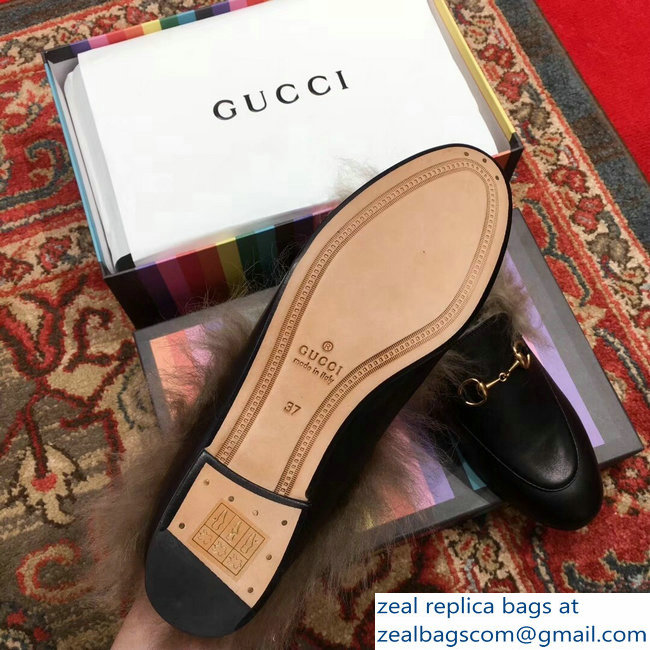 Gucci Princetown Jordaan Fur Wool Loafer 496626 Coffee 2018