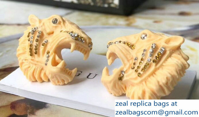 Gucci Resin Tiger Head Earrings 2018