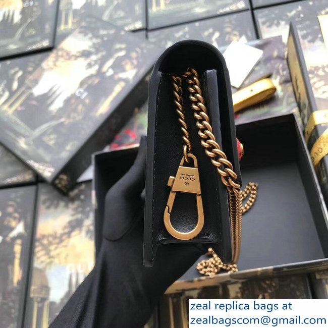 Gucci Signature Leather Mini Bag With Cherries 481291 Black 2018