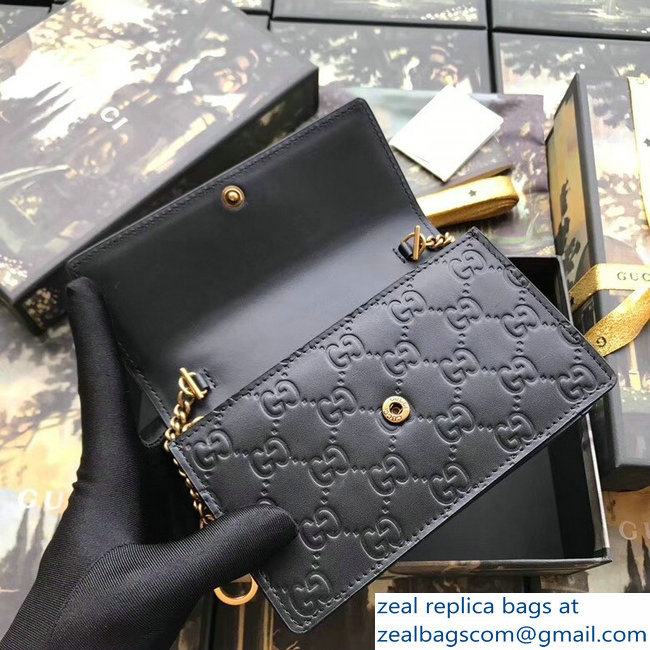 Gucci Signature Leather Mini Bag With Cherries 481291 Black 2018