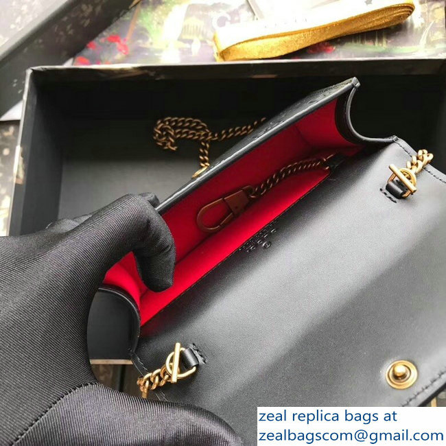 Gucci Signature Leather Mini Bag With Cherries 481291 Black 2018