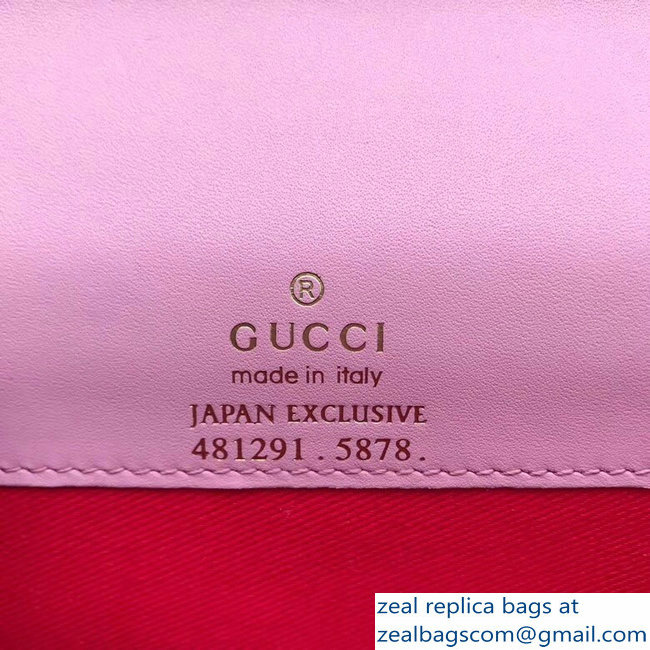 Gucci Signature Leather Mini Bag With Cherries 481291 Pink 2018