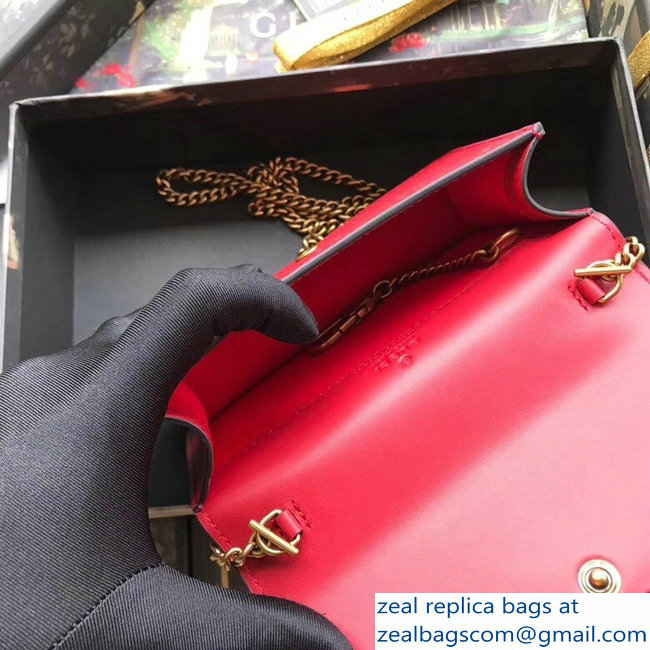 Gucci Signature Leather Mini Bag With Cherries 481291 Red 2018