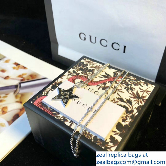 Gucci Silver Star Necklace 2018 - Click Image to Close