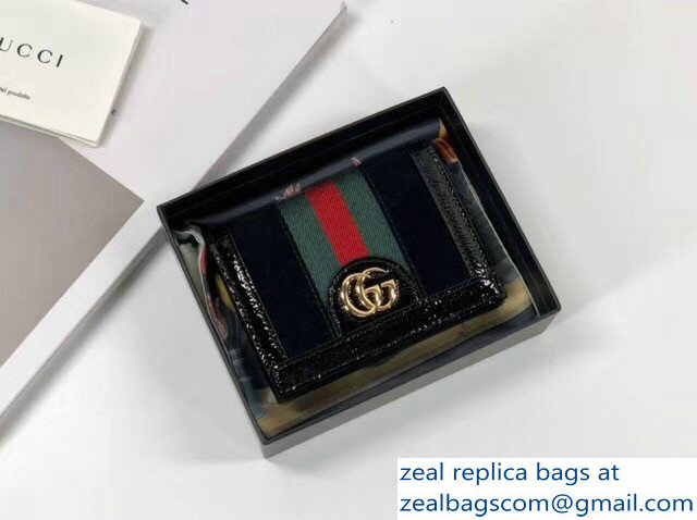 Gucci Suede Ophidia Card Case 523155 Black 2018 - Click Image to Close