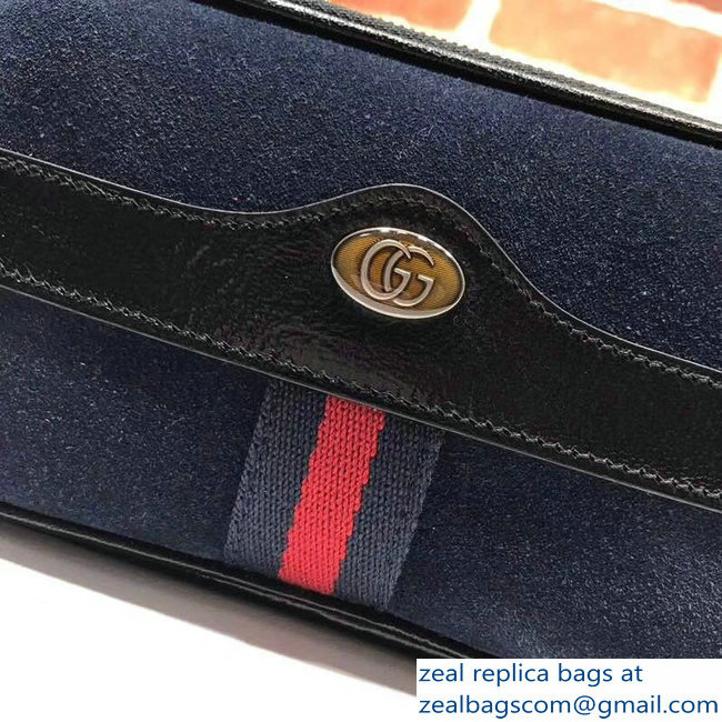 Gucci Web Suede Ophidia Belted IPhone Case Bag 519308 Dark Blue 2018 - Click Image to Close