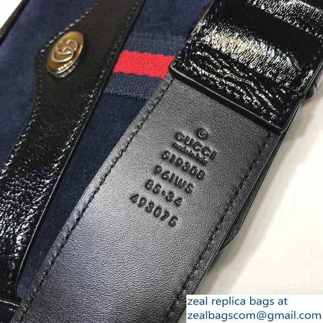 Gucci Web Suede Ophidia Belted IPhone Case Bag 519308 Dark Blue 2018 - Click Image to Close