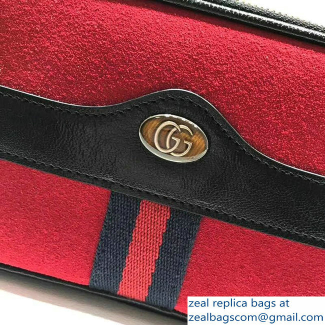 Gucci Web Suede Ophidia Belted IPhone Case Bag 519308 Red 2018 - Click Image to Close