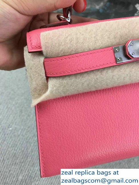 Hermes Chevre Mysore Leather Kelly 20 Mini Bag Peach