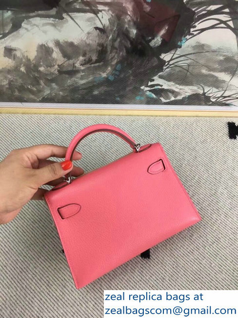 Hermes Chevre Mysore Leather Kelly 20 Mini Bag Peach