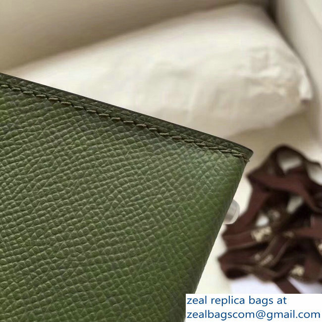 Hermes Kelly 20 Mini II Bag Original Epsom Leather Army Green