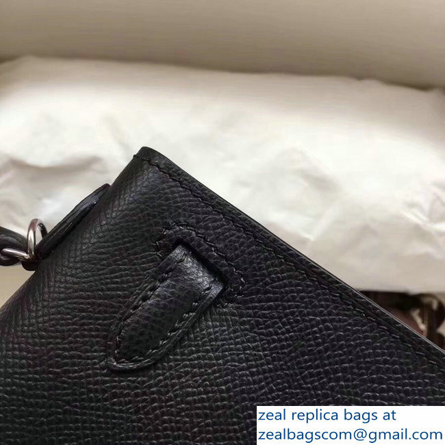 Hermes Kelly 20 Mini II Bag Original Epsom Leather Black